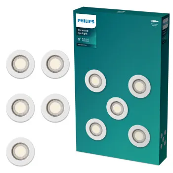 Philips Peridot 5-pack fehér mennyezetbe építhető lámpa szett (PHI-8721103037138) GU10 5 izzós IP20