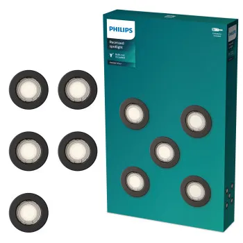 Philips Peridot 5-pack fekete mennyezetbe építhető lámpa szett (PHI-8721103037152) GU10 5 izzós IP20