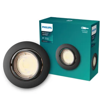 Philips Peridot fekete mennyezetbe építhető lámpa (PHI-8720169392625) GU10 1 izzós IP20