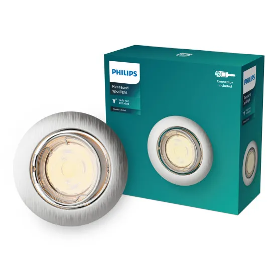 Philips Peridot nikkel mennyezetbe építhető lámpa (PHI-8720169392649) GU10 1 izzós IP20