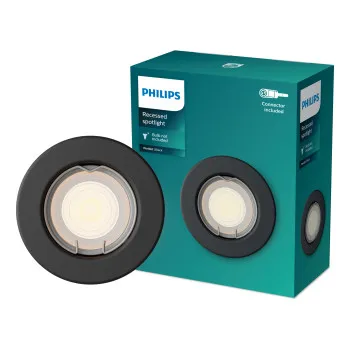 Philips Peridot fekete mennyezetbe építhető lámpa (PHI-8720169392748) GU10 1 izzós IP20