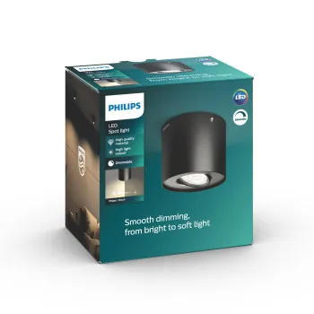 Philips Phase fekete LED mennyezeti spotlámpa (PHI-8718696125175) LED 1 izzós IP20