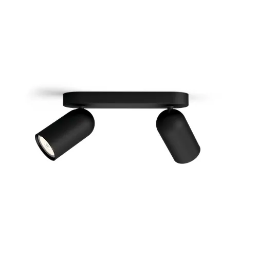 Philips Pongee fekete mennyezeti spotlámpa (PHI-8718696164815) GU10 2 izzós IP20