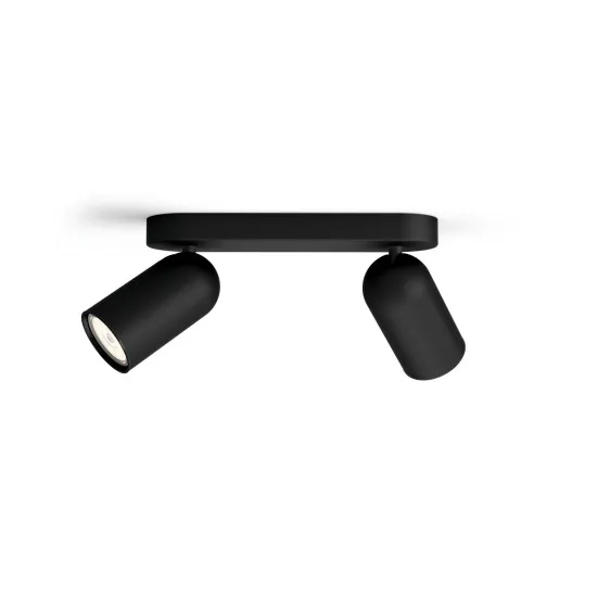 Philips Pongee fekete mennyezeti spotlámpa (PHI-8718696164815) GU10 2 izzós IP20