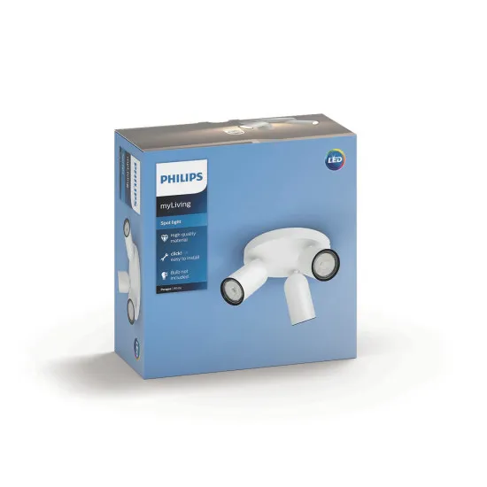 Philips Pongee fehér mennyezeti spotlámpa (PHI-8718696164822) GU10 3 izzós IP20
