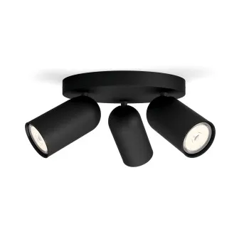Philips Pongee fekete mennyezeti spotlámpa (PHI-8718696164846) GU10 3 izzós IP20