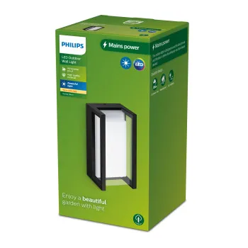 Philips Pyrona fekete LED kültéri fali lámpa (PHI-8720169266711) LED 1 izzós IP44