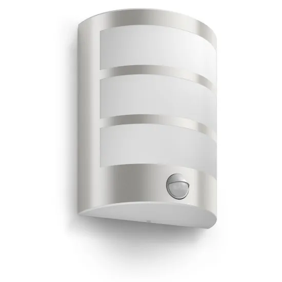 Philips Python inox mozgásérzékelős LED kültéri fali lámpa (PHI-8718696131657) LED 1 izzós IP44