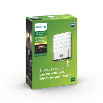 Philips Raccoon inox mozgásérzékelős LED kültéri fali lámpa (PHI-8718291479475) LED 1 izzós IP44