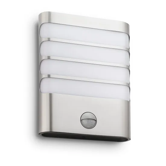 Philips Raccoon inox mozgásérzékelős LED kültéri fali lámpa (PHI-8718291479475) LED 1 izzós IP44