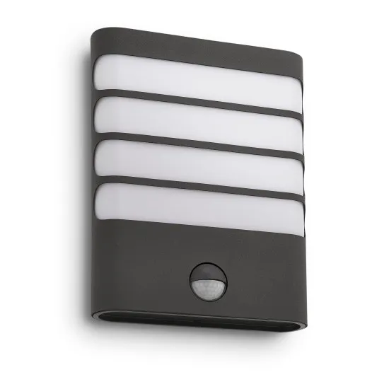 Philips Raccoon antracit mozgásérzékelős LED kültéri fali lámpa (PHI-8718291479482) LED 1 izzós IP44