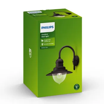 Philips Raindrop fekete kültéri falikar (PHI-8718696169872) E27 1 izzós IP44