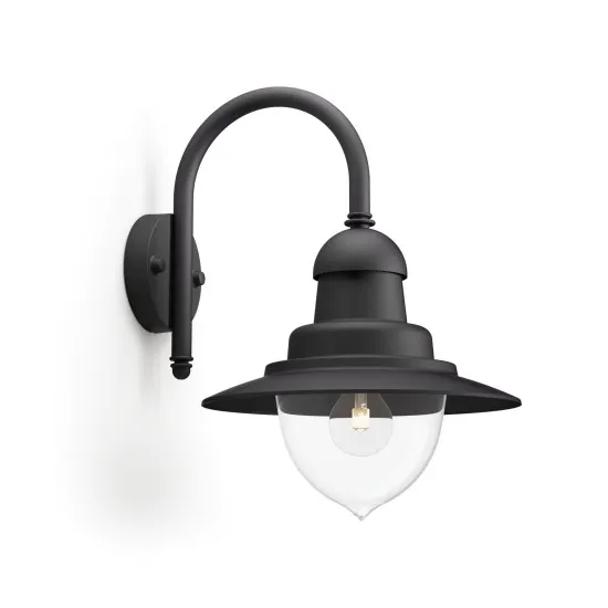 Philips Raindrop fekete kültéri falikar (PHI-8718696169872) E27 1 izzós IP44