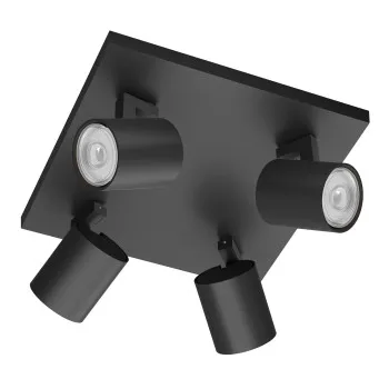 Philips Runner fekete mennyezeti spotlámpa (PHI-8719514435353) GU10 4 izzós IP20