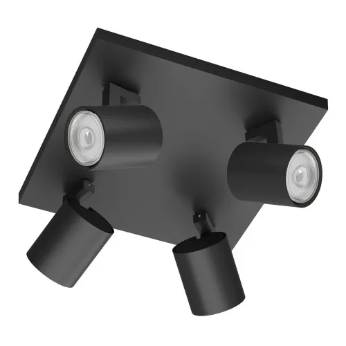 Philips Runner fekete mennyezeti spotlámpa (PHI-8719514435353) GU10 4 izzós IP20