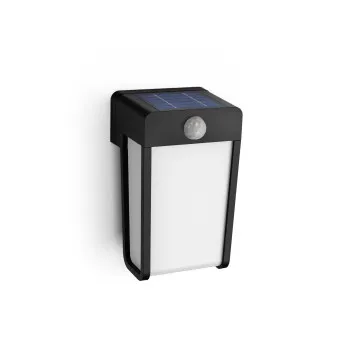 Philips Shroud fekete napelemes LED kültéri fali lámpa (PHI-8720169265486) LED 1 izzós IP44