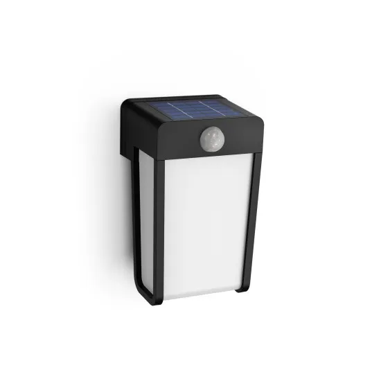 Philips Shroud fekete napelemes LED kültéri fali lámpa (PHI-8720169265486) LED 1 izzós IP44