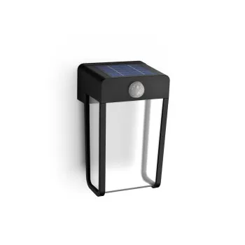 Philips Shroud fekete napelemes LED kültéri fali lámpa (PHI-8720169265509) LED 1 izzós IP44