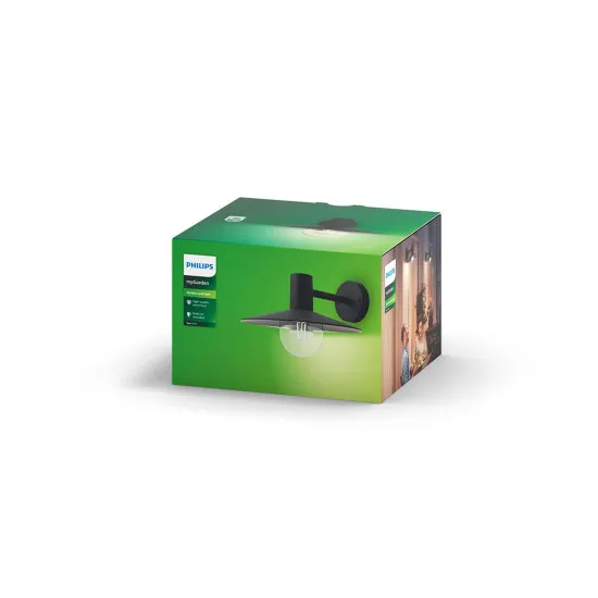 Philips Skua fekete kültéri falikar (PHI-8718696165843) E27 1 izzós IP44