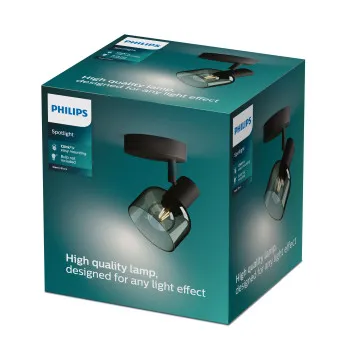 Philips Sleet fekete fali/mennyezeti spotlámpa (PHI-8720169299573) E14 1 izzós IP20