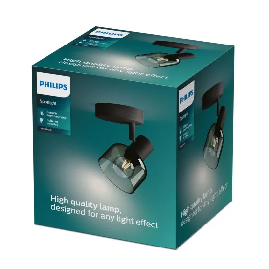 Philips Sleet fekete fali/mennyezeti spotlámpa (PHI-8720169299573) E14 1 izzós IP20