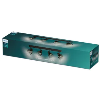 Philips Sleet fekete mennyezeti spotlámpa (PHI-8720169299634) E14 4 izzós IP20