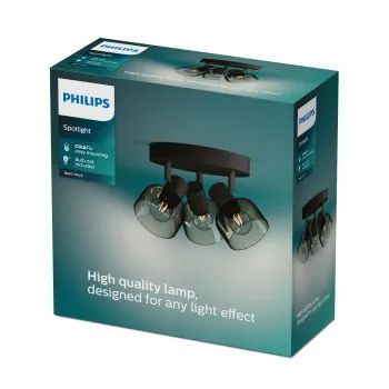 Philips Sleet fekete mennyezeti spotlámpa (PHI-8720169299658) E14 3 izzós IP20