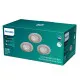 Philips Sparkle 3-pack nikkel LED mennyezetbe építhető lámpa szett (PHI-8718699756017) LED 3 izzós IP20