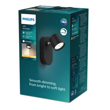Philips Star fekete LED fali/mennyezeti spotlámpa (PHI-8719514435377) LED 1 izzós IP20