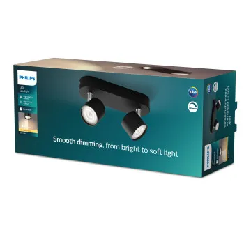 Philips Star fekete LED mennyezeti spotlámpa (PHI-8719514435391) LED 2 izzós IP20