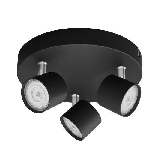 Philips Star fekete LED mennyezeti spotlámpa (PHI-8719514435414) LED 3 izzós IP20