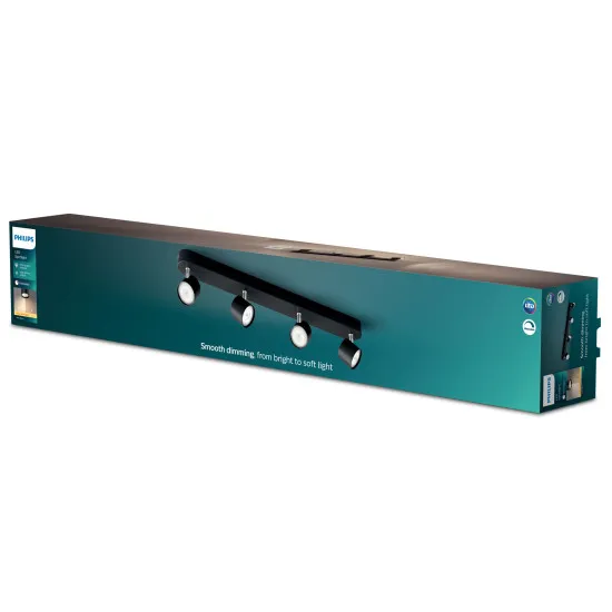 Philips Star fekete LED mennyezeti spotlámpa (PHI-8719514435438) LED 4 izzós IP20