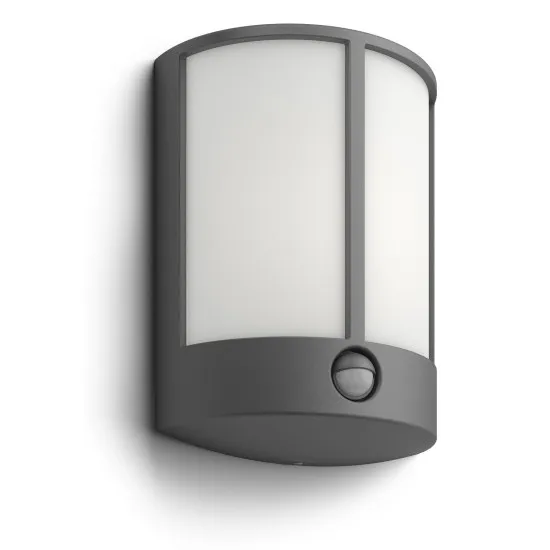 Philips Stock antracit mozgásérzékelős LED kültéri fali lámpa (PHI-8718696131312) LED 1 izzós IP44