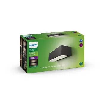 Philips Stratosphere antracit LED kültéri fali lámpa (PHI-8718696158913) LED 1 izzós IP44