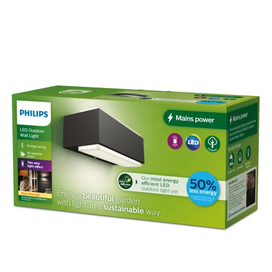 Philips Stratosphere antracit LED kültéri fali lámpa (PHI-8720169257313) LED 1 izzós IP44