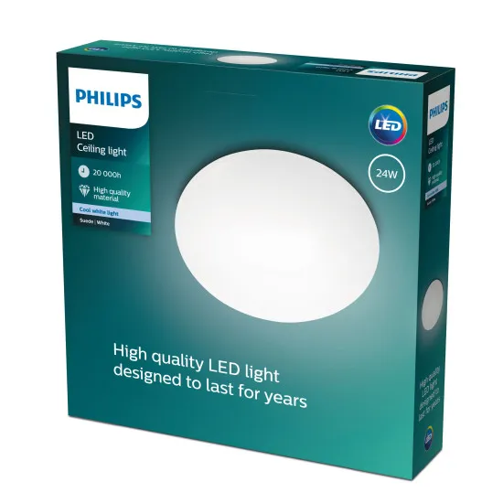 Philips Suede fehér LED mennyezeti lámpa (PHI-8718291533092) LED 1 izzós IP20