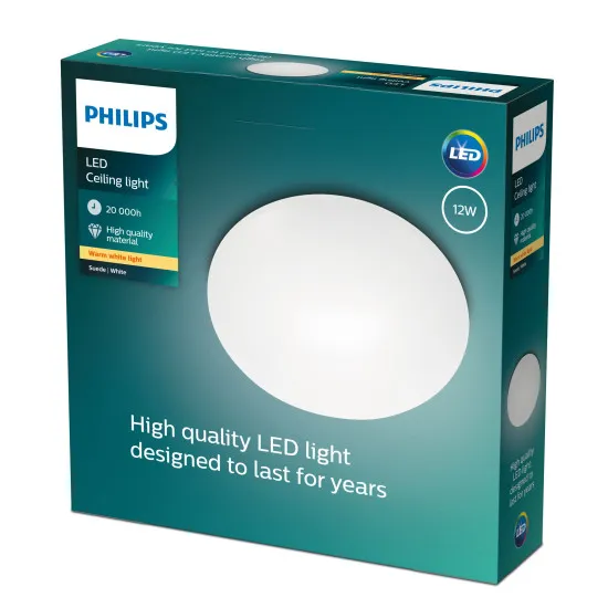 Philips Suede fehér LED mennyezeti lámpa (PHI-8718696163580) LED 1 izzós IP20