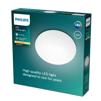 Philips Suede fehér LED mennyezeti lámpa (PHI-8718696163603) LED 1 izzós IP20