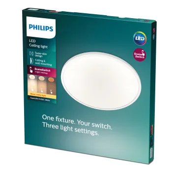 Philips SuperSlim fehér LED mennyezeti lámpa (PHI-8718699680978) LED 1 izzós IP20