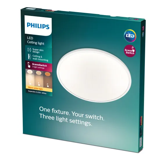 Philips SuperSlim fehér LED mennyezeti lámpa (PHI-8718699680978) LED 1 izzós IP20