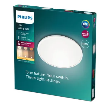 Philips SuperSlim fehér LED mennyezeti lámpa (PHI-8718699681012) LED 1 izzós IP20