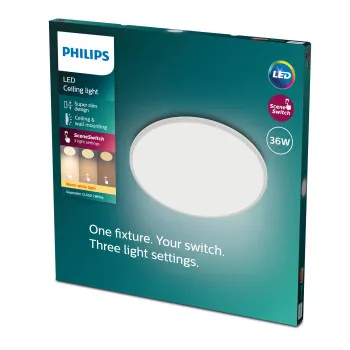 Philips SuperSlim fehér LED mennyezeti lámpa (PHI-8719514327146) LED 1 izzós IP20