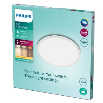 Philips SuperSlim fehér fürdőszobai LED mennyezeti lámpa (PHI-8719514327269) LED 1 izzós IP44
