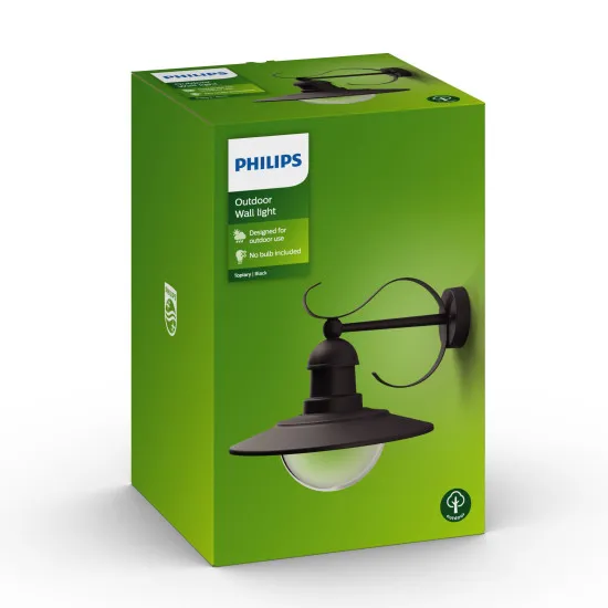 Philips Topiary fekete kültéri falikar (PHI-8718696156766) E27 1 izzós IP44
