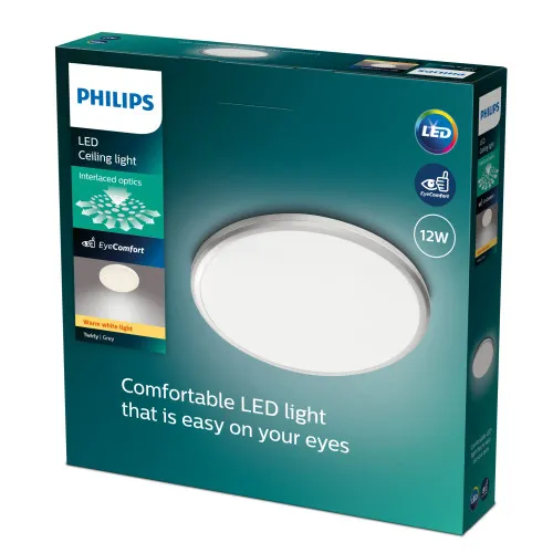 Philips Twirly szürke LED mennyezeti lámpa (PHI-8718696122839) LED 1 izzós IP20