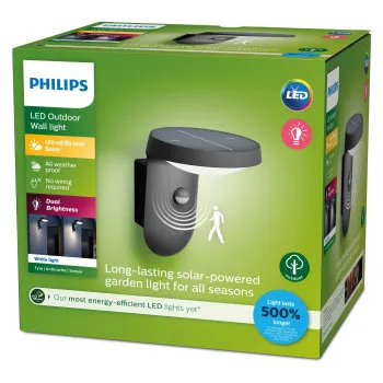 Philips Tyla antracit mozgásérzékelős LED kültéri falikar (PHI-8719514476912) LED 1 izzós IP44