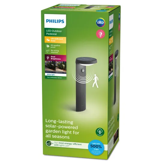 Philips Tyla antracit napelemes LED kültéri állólámpa (PHI-8719514476936) LED 1 izzós IP44
