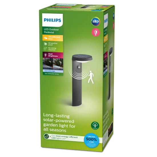 Philips Tyla antracit napelemes LED kültéri állólámpa (PHI-8719514476974) LED 1 izzós IP44