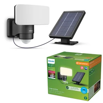 Philips Tylus fekete napelemes LED kültéri fali lámpa (PHI-8720169362208) LED 1 izzós IP44
