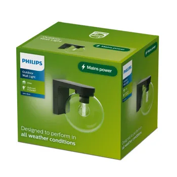 Philips Ulio fekete kültéri falikar (PHI-8721103105011) E27 1 izzós IP44